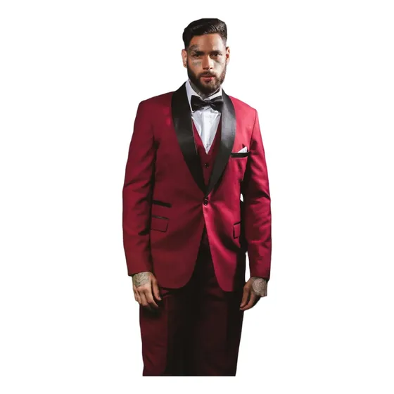 Traje De Smoking 3 Piezas Solapa Satinada Somos Fabricantes