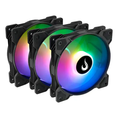 Kit 3 Ventoinhas Rise Mode X ARGB 120mm Preto
