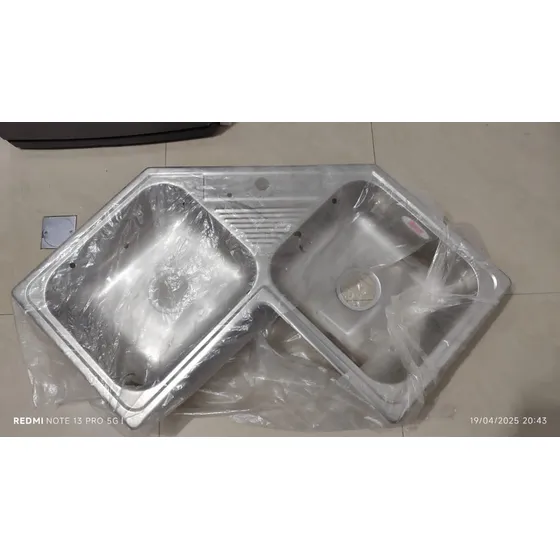 Fregadero Esquinero De Dos Tinas, Marca Teka