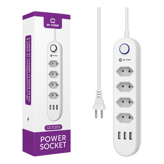 Filtros De Linha Extensão De 4 Tomadas Com 3 Usb Bivolt Filtros De Linha Extensão De 4 Tomadas Com 3 Usb Bivolt