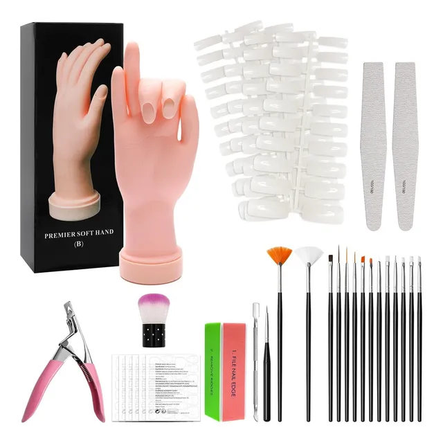 Kit De Practica Para Uñas Acrílicas Mano Flexible 