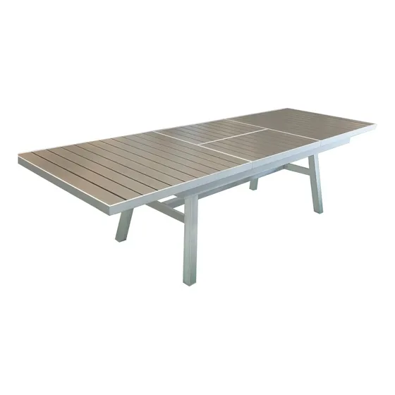 Mesa Surya Mod.ibiza Xl Extensible 3x1mt Aluminio Y Poliwood Color Marrón