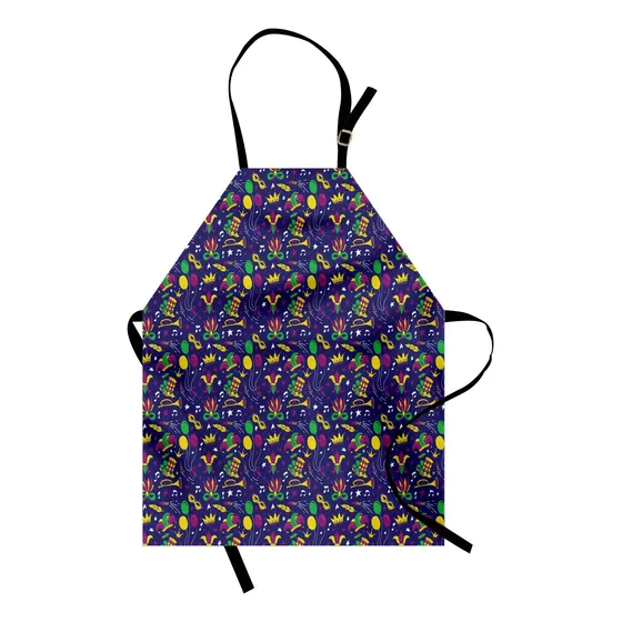 Ambesonne New Orleans Delantal Fat Tuesday Fleur Lis Patron