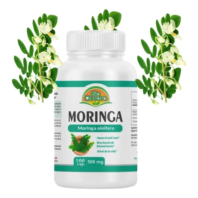 Moringa 100% Natural En Cápsulas - 1 Frascos 100 Uds. 