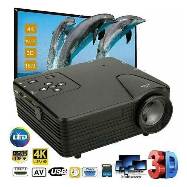 Mini Proyector Led Portátil 1080p 4k 3d De Vídeo Hd