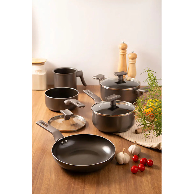 Conjunto De Panelas Sartin Graf 5 Peças Cerâmica Mimo Style Grafite Conjunto De Panelas Sartin Graf 5 Peças Cerâmica Mimo Style Grafite