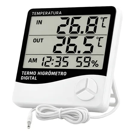 Termo Higrômetro Digital Sensor Externo Temperatura Umidade