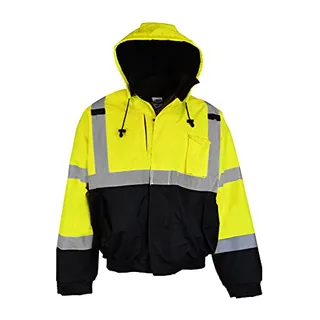 Chaqueta De Seguridad Reflectante Con Capucha Oculta | Ansi Chaqueta De Seguridad Reflectante Con Capucha Oculta | Ansi