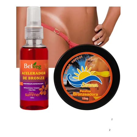 Kit  Acelerador De Bronze  + Parafina Bronzeadora