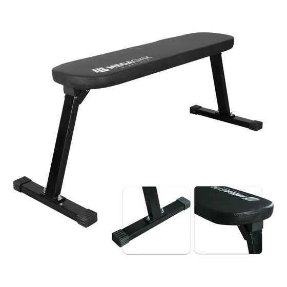 Banco Academia Regulável Reto Dobrável Treino Supino Em Casa Cor Preto