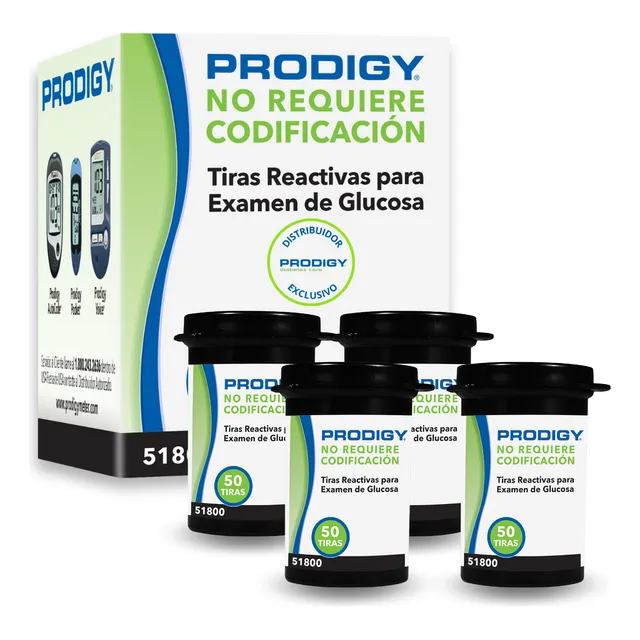 200 Tiras Cintas Reactivas Prodigy Glucometro