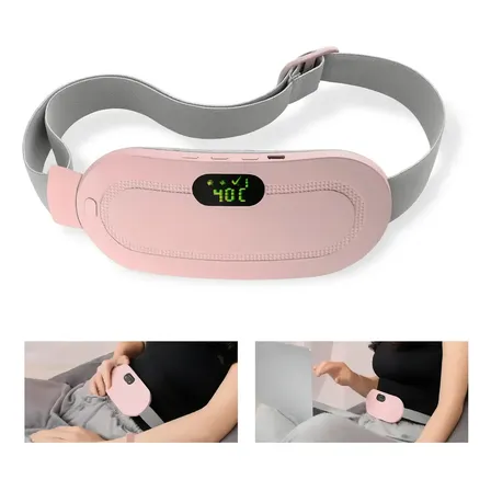 Massageador Eletrico Cinta Para Alíviar Dor Cólica Menstrual 127/220v Rosa