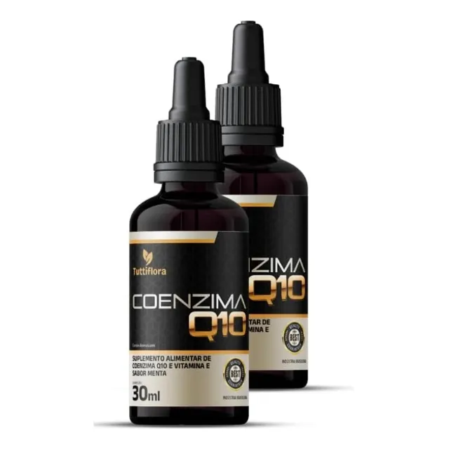 2x Coenzima Q10 100mg P/porção (ubiquinona) 30ml Tuttiflora