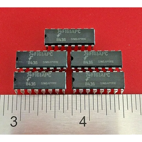 Lot Of 5 Fairchild 74f161apc Ic Counter Binary 4bit Pdip Eeo