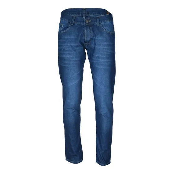 Jean Clasico Dogma Rigido Azul Oscuro Con Bigotes Localizado