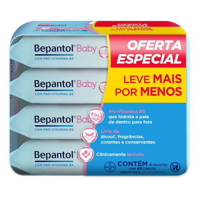 Kit 4 Lenços Umedecidos Bepantol Baby HipoalergĂȘnico 48 Unidades Kit 4 Lenços Umedecidos Bepantol Baby HipoalergĂȘnico 48 Unidades