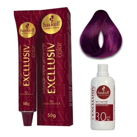Coloração Creme Haskell Excllusiv Color 8.26 Marsala + Ox 30