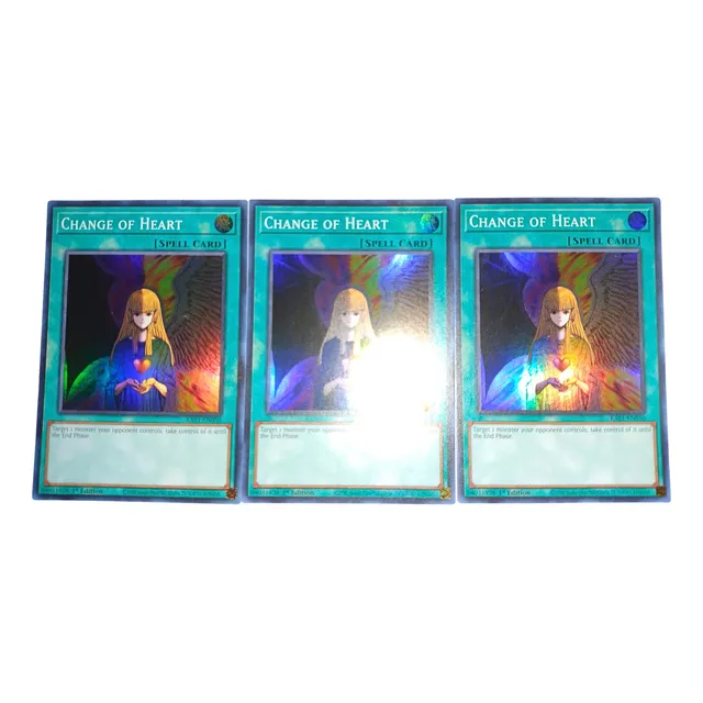 Yugioh 3x Change Of Heart  - Super Raras