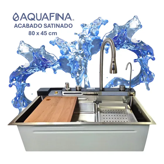 Set Fregadero Lavaplatos Moderno Empotrable Aquafina 80x45cm