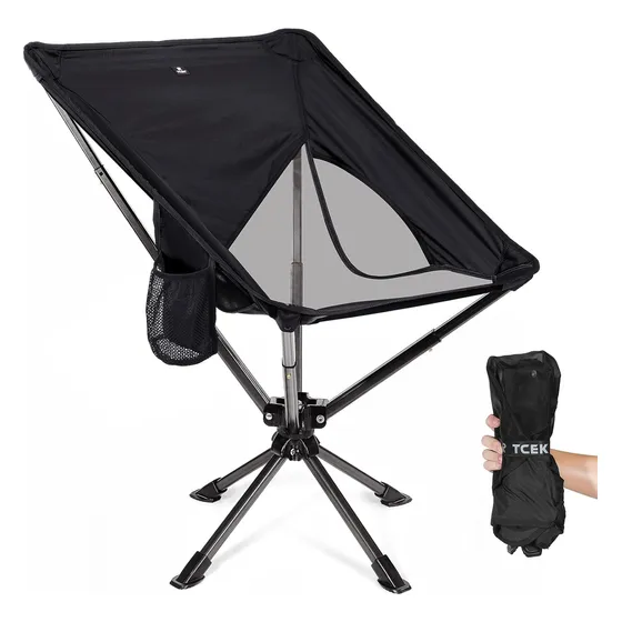 Silla Portátil Swivel - Plegable, Ligera, Soporta 300 Lbs