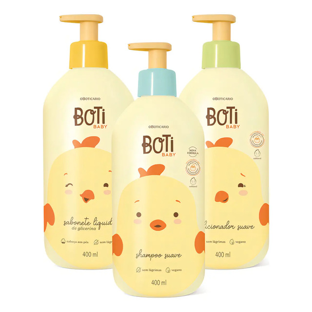 Combo Boti Baby: Shampoo Suave 400ml + Condicionador Suave 4