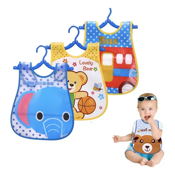 Delantal impermeable Kit C/3, babero de plástico Food Boy 2