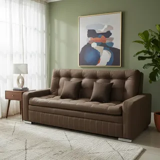 Sofá Cama Matrimonial Calidad Y Confort Modelo 2024 Chocolate Tela Marruecos 4