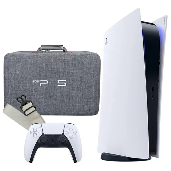 Ps5 Playstation 5 Fat Digital Sony Edição De Lançamento + Maleta Exclusiva Branco (Recondicionado)
