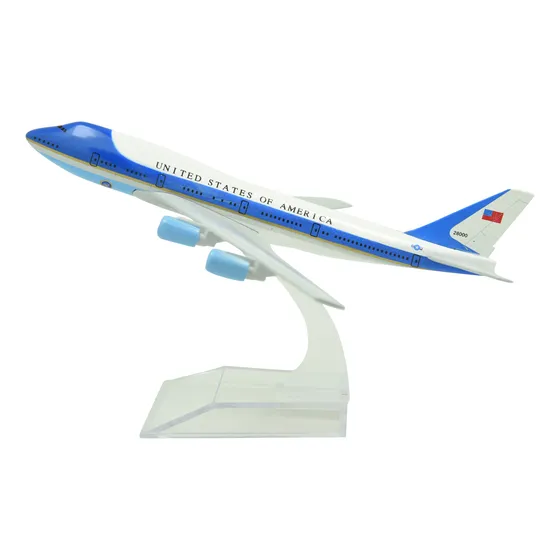 Modelo Avión Metal 16cm Air Force One B747 Juguete