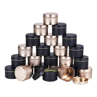 Pacote Com 24 Latas De Velas Com Tampas, 4 Onças, Potes De V Pacote Com 24 Latas De Velas Com Tampas, 4 Onças, Potes De V
