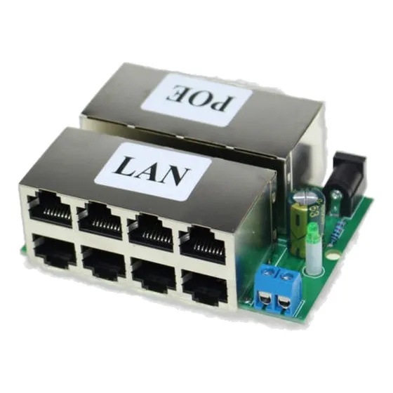 2pcs Inyector De Módulo Poe Sobre Ethernet Router 8 Lan Puer