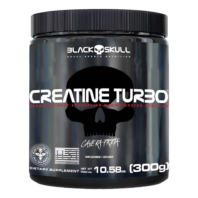 Suplemento Pó Creatina Turbo Black Skull 300g Pura Original
