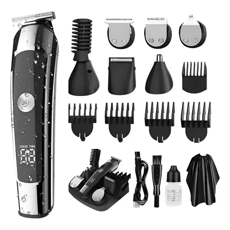 Aparador De Pelos Elétrico Supergroom 16 Em 1 À Prova D'água Preto
