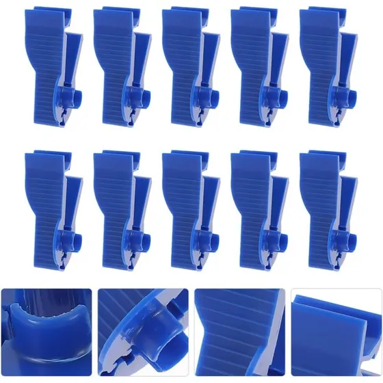 Pinzas Tipo Baxter Para Dialisis Deplástico Azul 10pzs