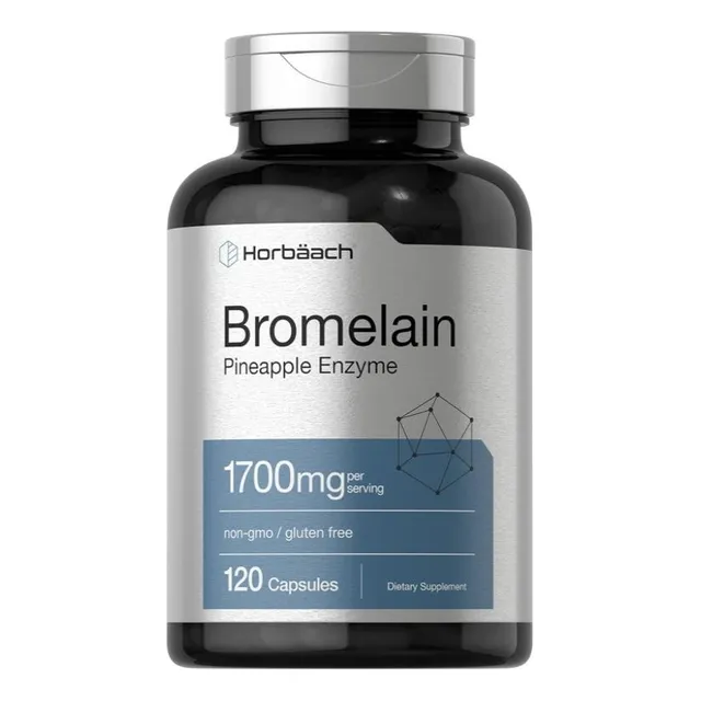 Bromelina 1700mg Horbaach 120 Caps Bromelain Mejor Digestion Sabor Neutro