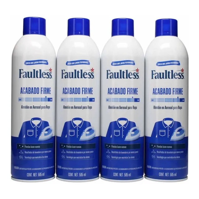 Almidón Para Planchar Ropa Faultless 4 Pzas De 585 Ml