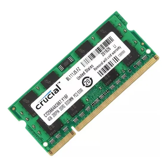 Memória De Laptop Ram 2gb Ddr2 Pc2-5300s 667mhz Para Crucial