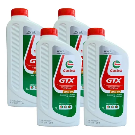 4 Litros Óleo Motor Mineral Castrol Gtx Antiborra Sae 20w50