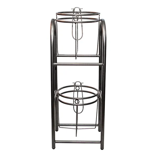 Porta Garrafon Metalico Tipo Columpio C / 2 Niveles Silver