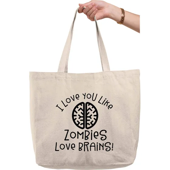 Bold Tote Bags Bolsa Lona Natural Texto Ingl  I Love You