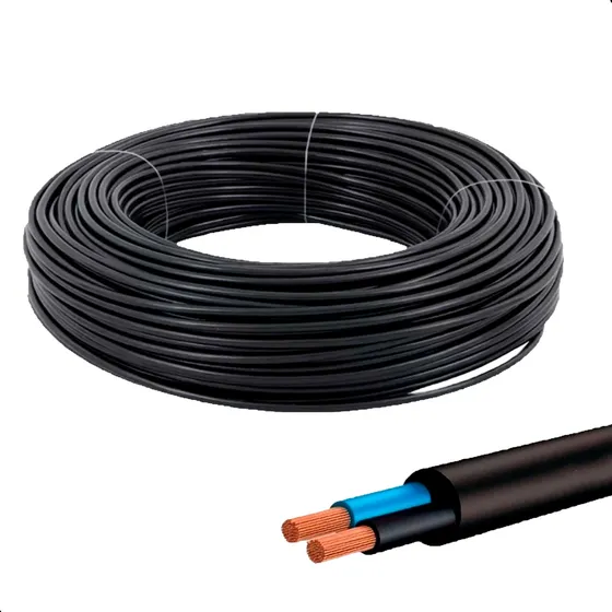 Cabo Pp 2 Vias De 1,0mm (100 Metros) Antichama 100% Cobre