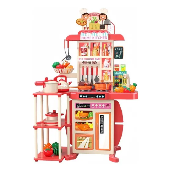 Cocina Juguete Para Niños Cocinita Chef Infantil 73 Piezas Color Rosa