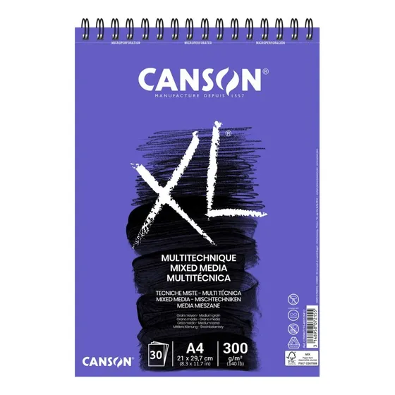Block Xl Mixmedia (azul) 300 Gr A4 - 30 Hj