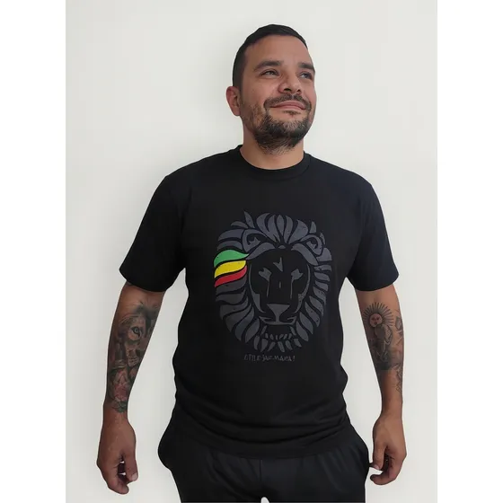 Remera Hombre León Melena Little Jahmaica 100% Algodón