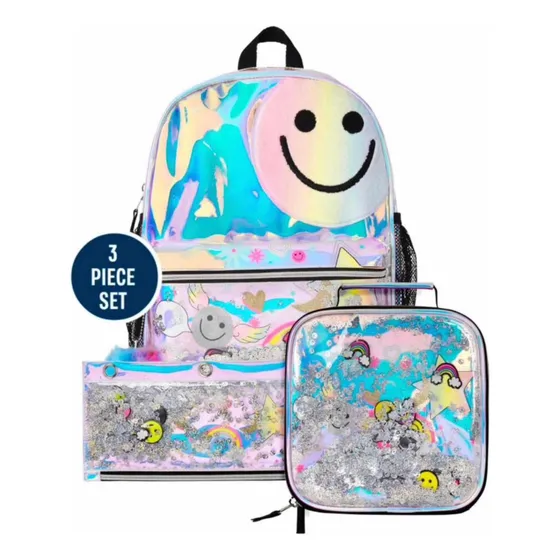 Morral, Lonchera Y Cartuchera Marca Children Place Plateado