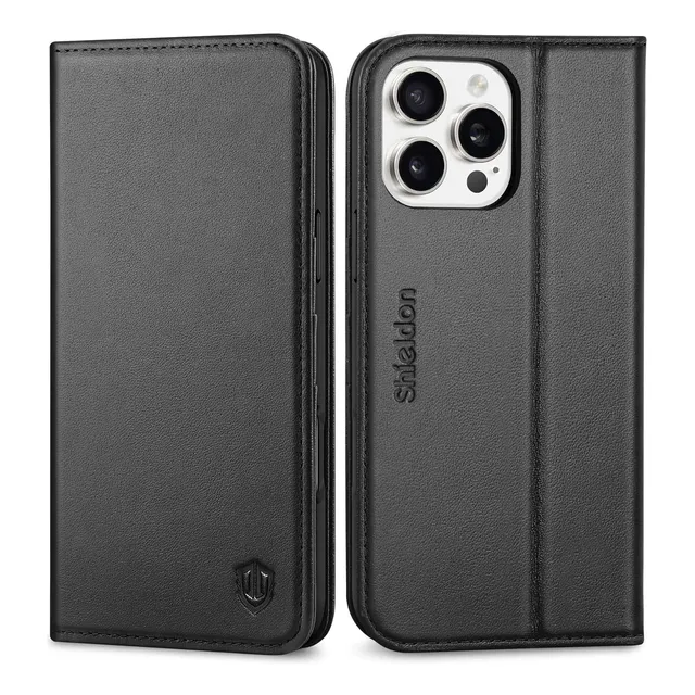 Caso Para iPhone 16 Pro Max 17cm De Piel De Cuero Negro Napp