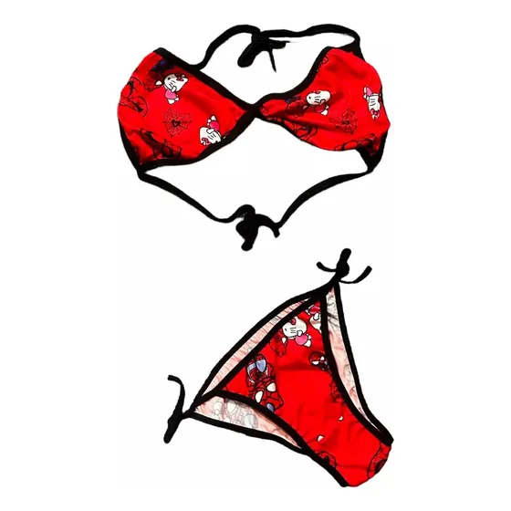 Top + Bikini Sanrio Coordinado Hello Kitty Spiderman Kuromi