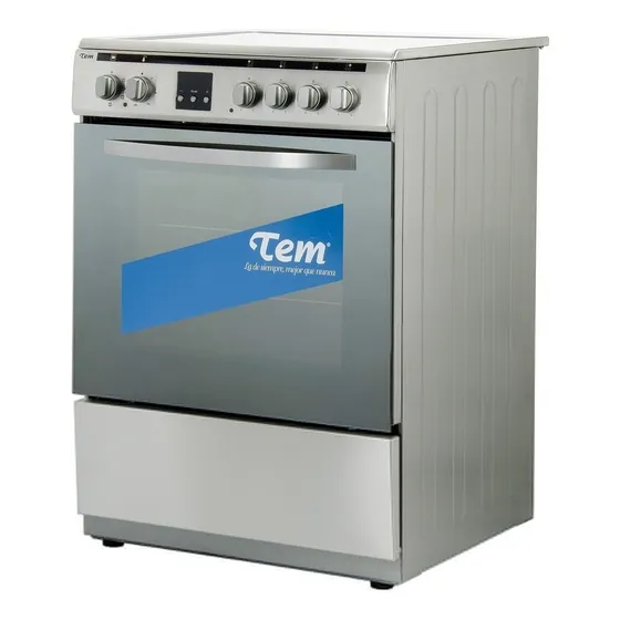 Cocina Tem Mariana color plateado con puerta con visor