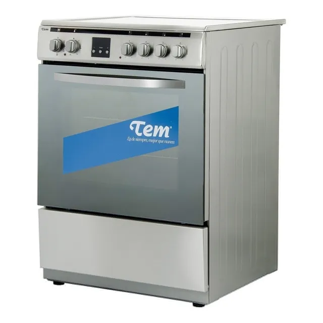 Cocina Tem Mariana color plateado con puerta con visor 220V