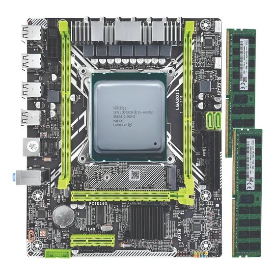 Kit Xeon E5 2650-2 + 16gb (2x8) De Ram Ddr3 + Placa Mãe Cor Preto